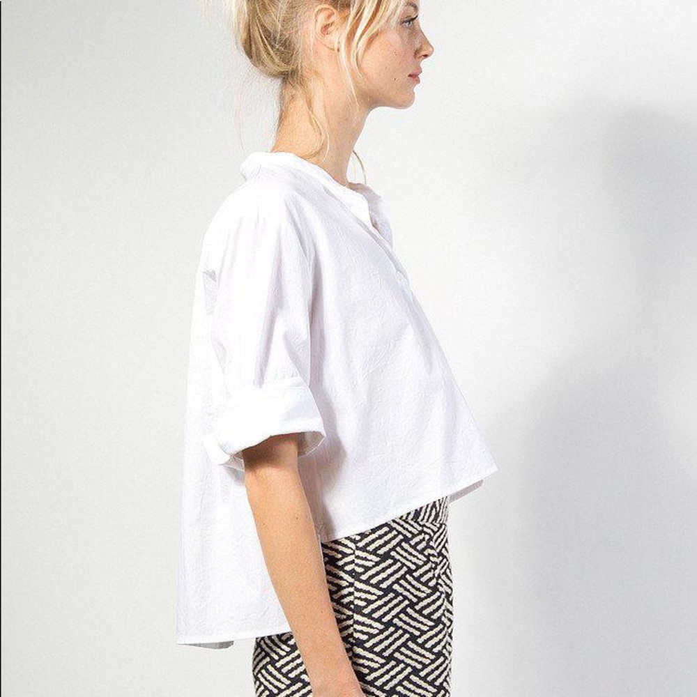 APIECE APART Leandro Hi Low Button Front Top NWT M